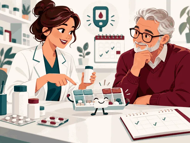 Illustrazione animata: Aderenza alla terapia nel diabete tipo 2