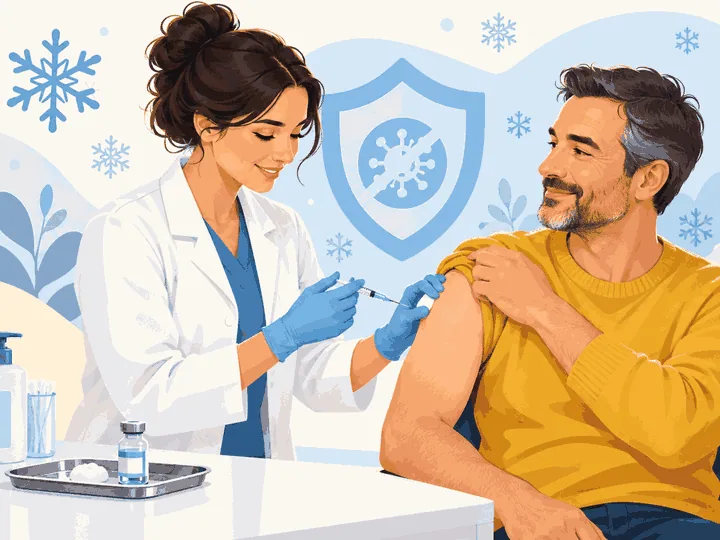 Illustrazione animata: Vaccinazione antinfluenzale · stagione 2026-2027